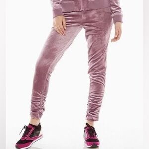 Juicy Couture Women’s Velour Ruched Trackpants in Lilac Snow Size XL